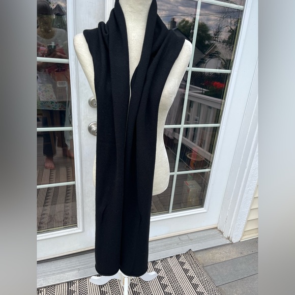 Black Cashmere Scarf 88” by 13” - Picture 3 of 6